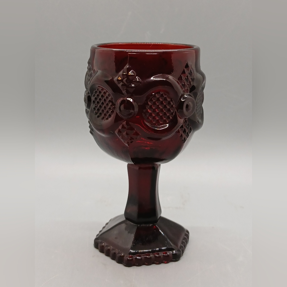Vintage Ruby Red Goblet